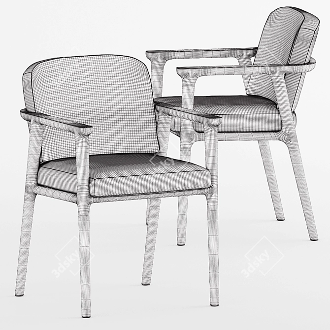 Modern Elegance: Zio Dining Chair 3D model image 3