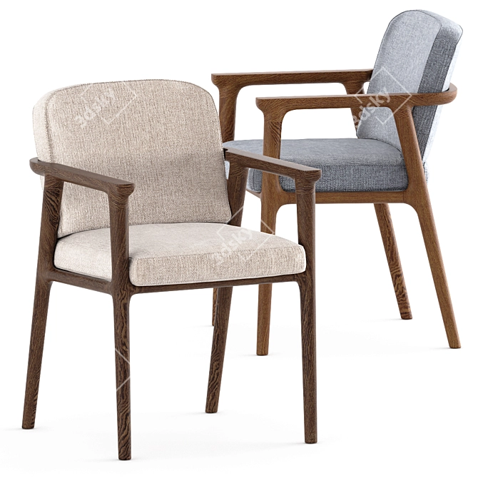 Modern Elegance: Zio Dining Chair 3D model image 4