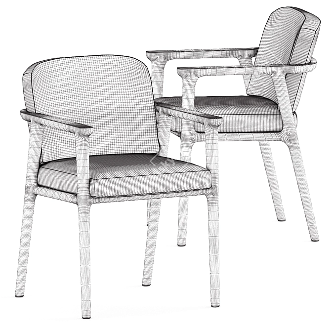 Modern Elegance: Zio Dining Chair 3D model image 6
