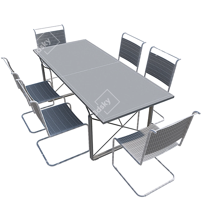 Poliform Activity Table & Chair Set - Modern and Versatile 3D model image 3