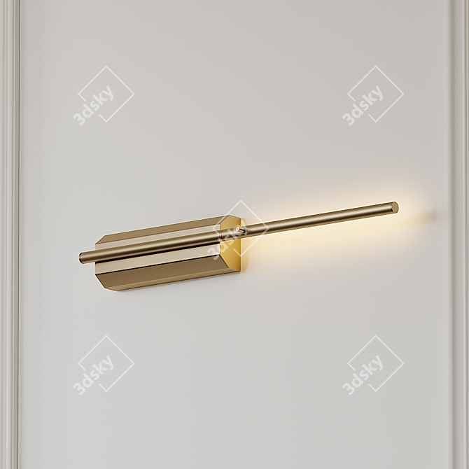 Elegant Brass Wall Lamp 3D model image 3