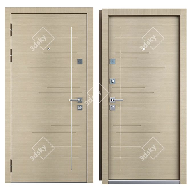 Modern Entrance Metal Door Malena 3D model image 3