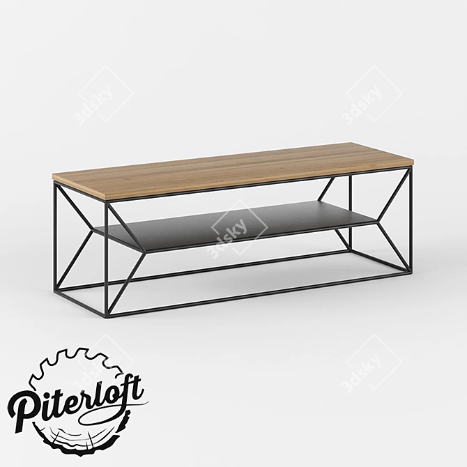 Industrial Loft TV Stand 3D model image 1