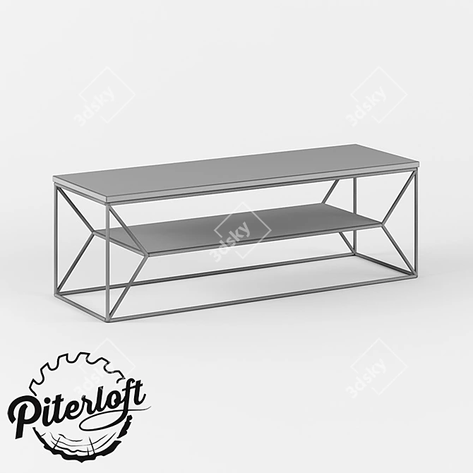 Industrial Loft TV Stand 3D model image 2