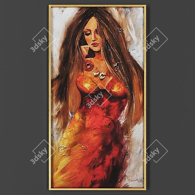 Elegant Framed Artwork 3D model image 1