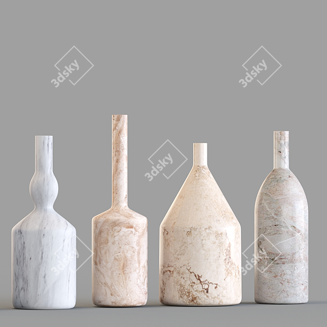 Timeless Beauty: Morandi-inspired Decorative Bottles 3D model image 2