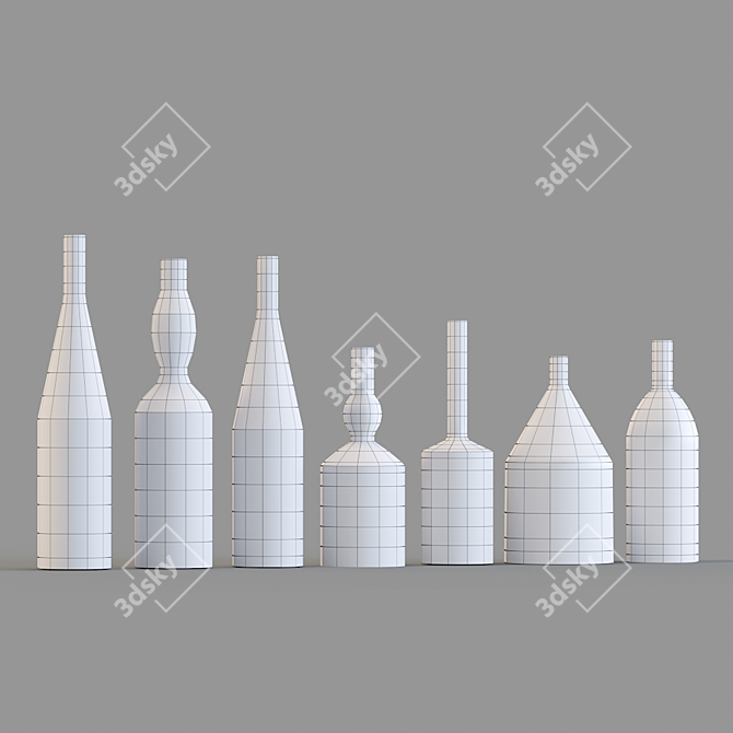 Timeless Beauty: Morandi-inspired Decorative Bottles 3D model image 3