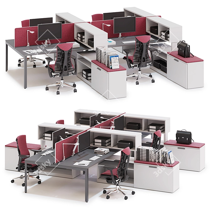 Herman Miller Studio v11: Innovative Workspace Solution 3D model image 1