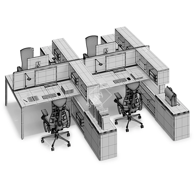 Herman Miller Studio v11: Innovative Workspace Solution 3D model image 3