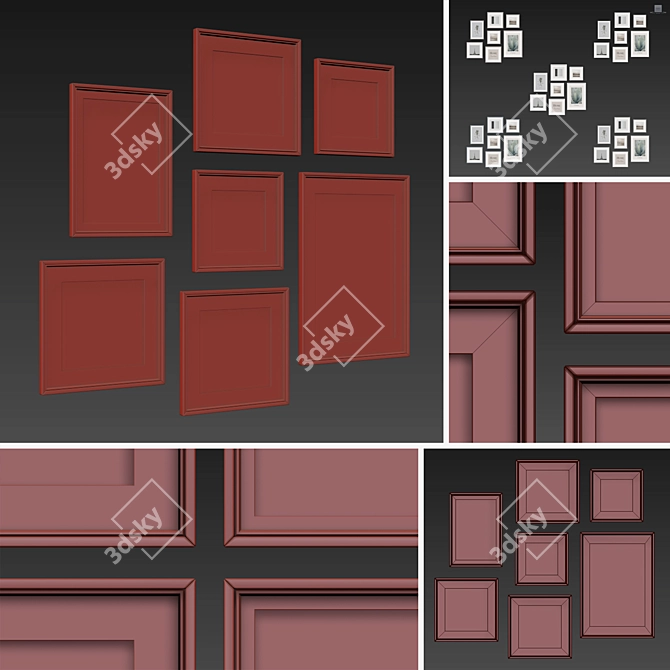 Versatile Frame Set: 7 Frames in 5 Colors 3D model image 3