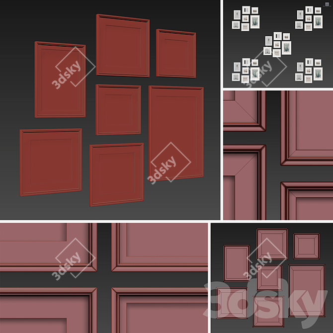 Versatile Frame Set: 7 Frames in 5 Colors 3D model image 9