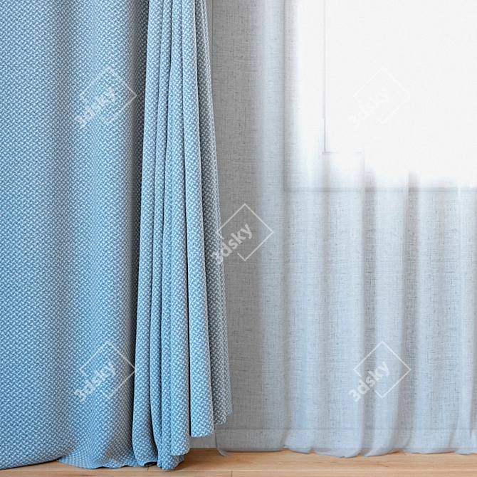 Elegant Curtain Set | ROHI Credo | Two Colors 3D model image 2