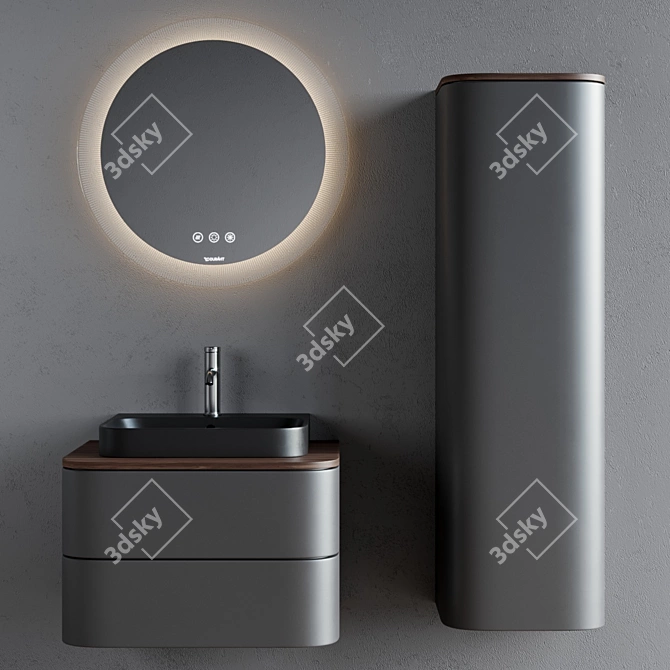 Duravit Happy D.2 Plus: Sleek Vanity Unit 3D model image 2