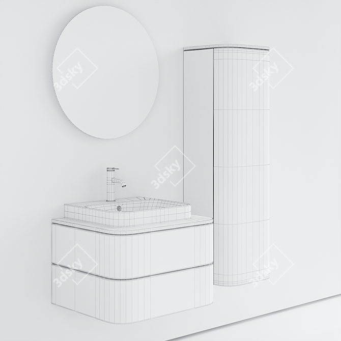 Duravit Happy D.2 Plus: Sleek Vanity Unit 3D model image 3