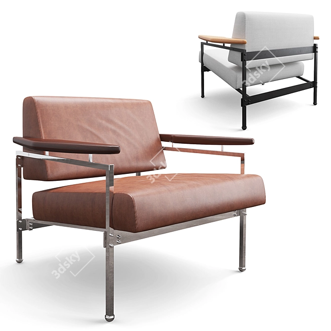 Sleek Beto Lounge Chair: Classic Design, Premium Materials 3D model image 1