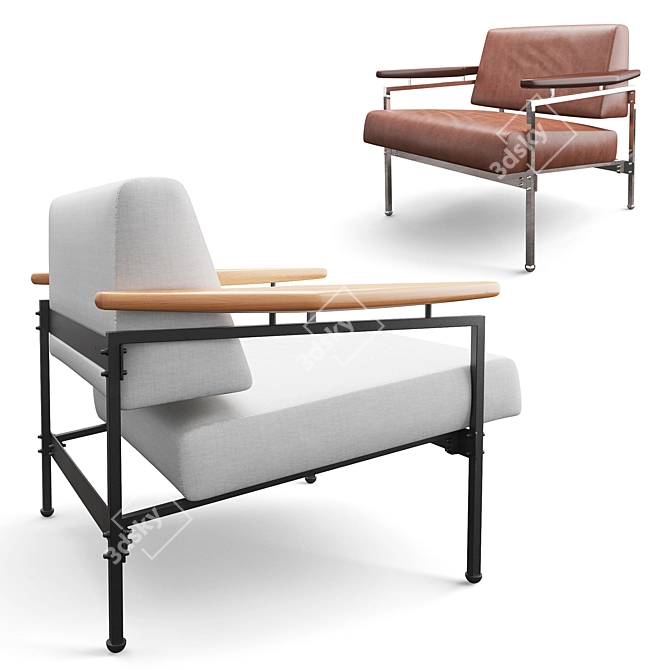 Sleek Beto Lounge Chair: Classic Design, Premium Materials 3D model image 2