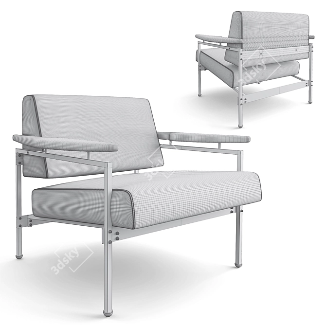 Sleek Beto Lounge Chair: Classic Design, Premium Materials 3D model image 3