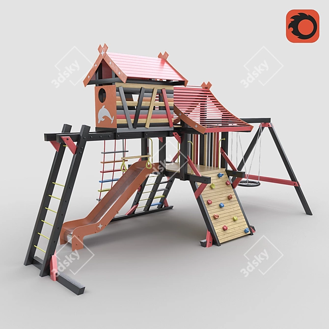 Cabin Playground: Fun with a loft 3D model image 1