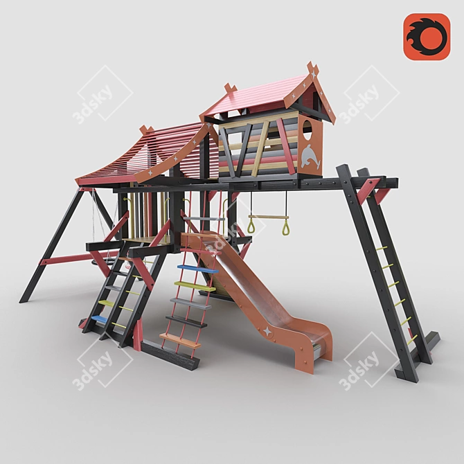 Cabin Playground: Fun with a loft 3D model image 3