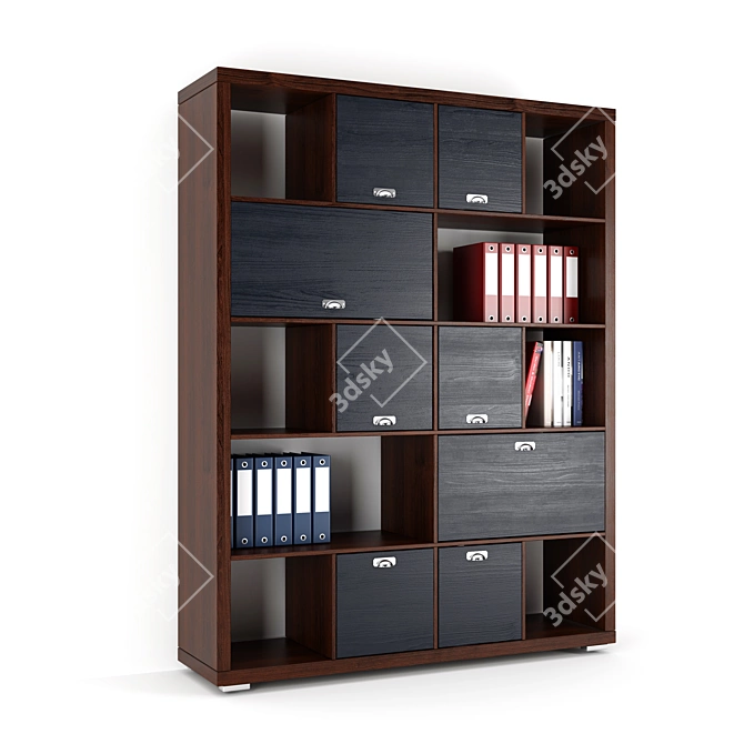 Executive Office Desk and Cabinet - 2300x3700x750mm Desk, 470x1665x2150mm Cabinet 3D model image 2