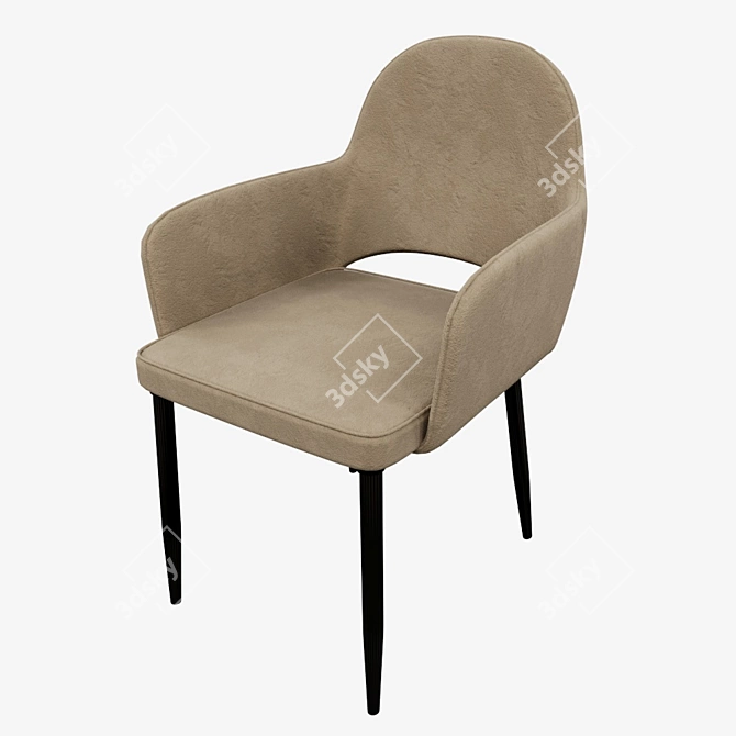 Luxury Venus Velvet Chair 3D model image 1