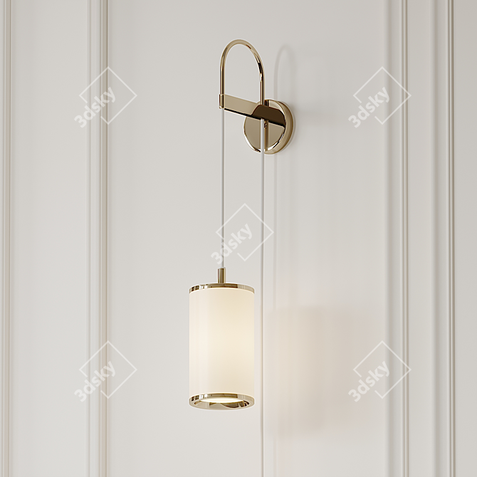 Elegant Lily Gold Wall Sconce 3D model image 1