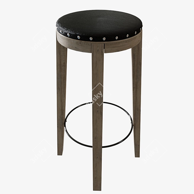 Modern Wood Bar Stool - LMZ-701H 3D model image 1