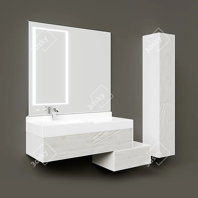 Aquaton Sakura 120 - Stylish Bathroom Furniture Set 3D model image 1