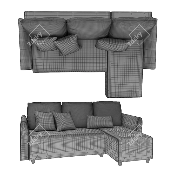 Brissund Convertible Sofa Bed 3D model image 3