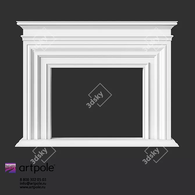 OM Plaster Decorative Fireplace | Artpole 3D model image 1