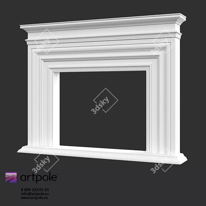 OM Plaster Decorative Fireplace | Artpole 3D model image 2