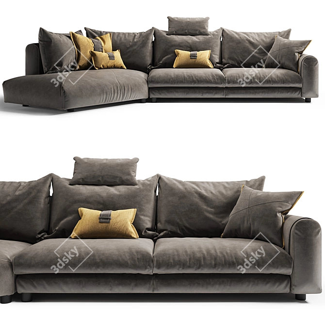 Gamma Karl: A Fashionable Fusion Sofa 3D model image 1