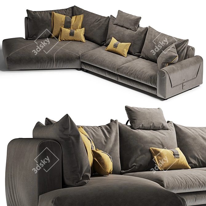 Gamma Karl: A Fashionable Fusion Sofa 3D model image 2