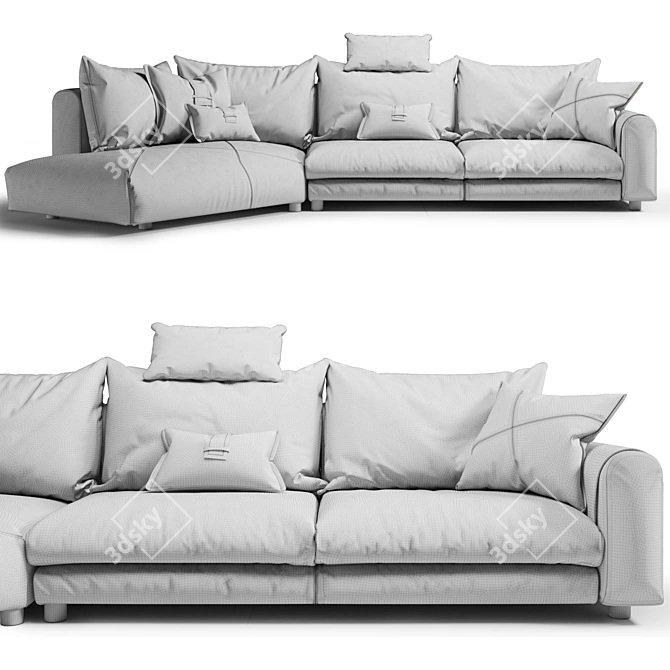 Gamma Karl: A Fashionable Fusion Sofa 3D model image 3