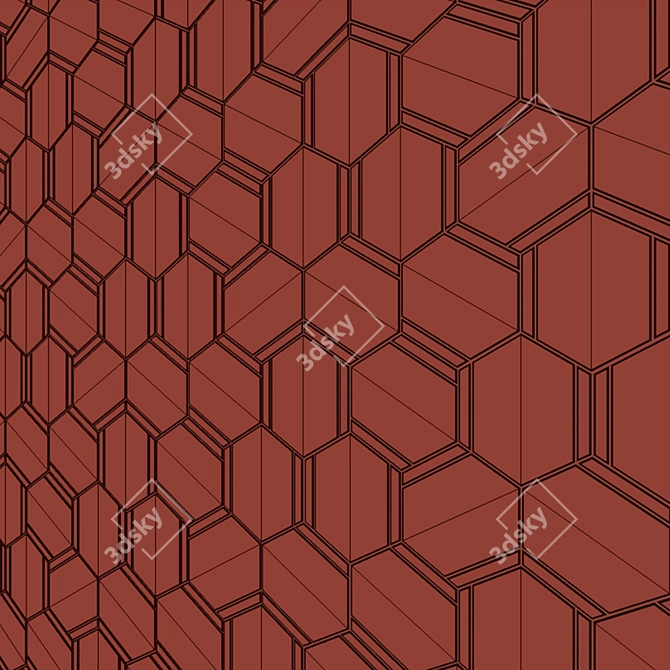 VALLELUNGA NOLITA Mosaic: Platinum & Gold Satin Hexagons 3D model image 3