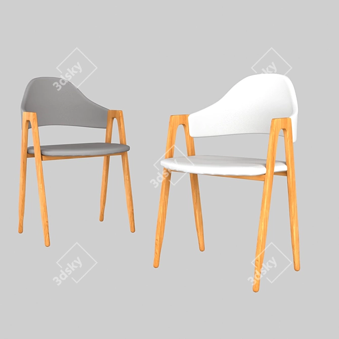 Halmar K247 Steel Frame Chair 3D model image 1