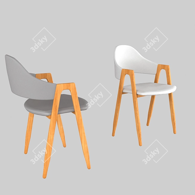 Halmar K247 Steel Frame Chair 3D model image 2