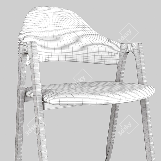 Halmar K247 Steel Frame Chair 3D model image 3