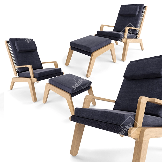  Skagen Outdoor Deck Chair: Ready for V-Ray & Corona 3D model image 2