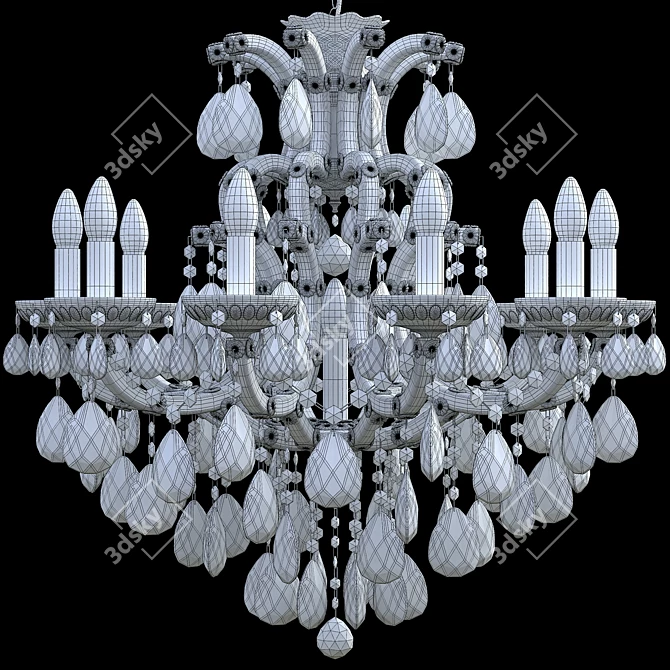 Crystal Lux Isabel SP11 Gold Chandelier 3D model image 2