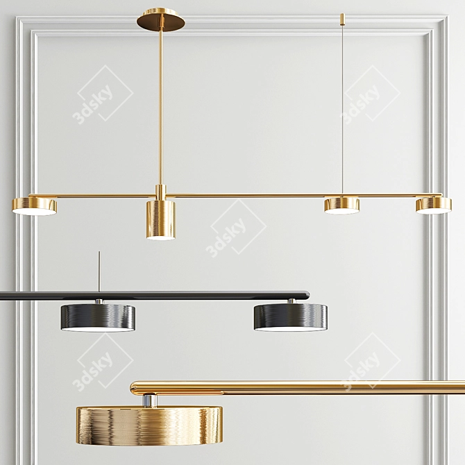 Elegant Shannon Linear Pendant 3D model image 1