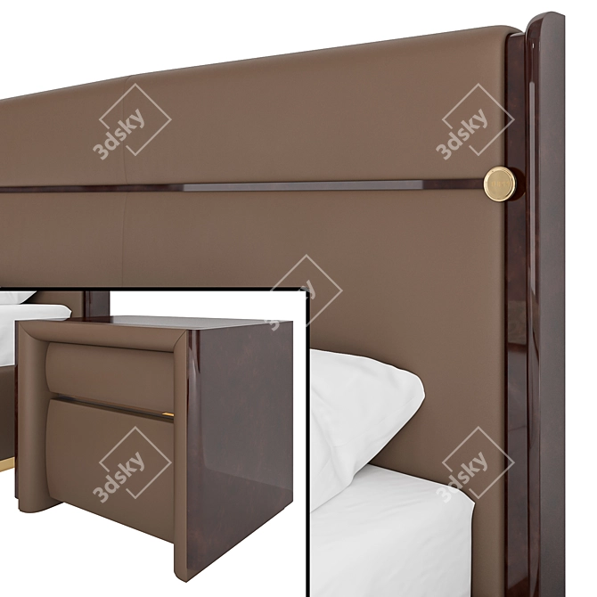 Eclipse Leather Double Bed 3D model image 2