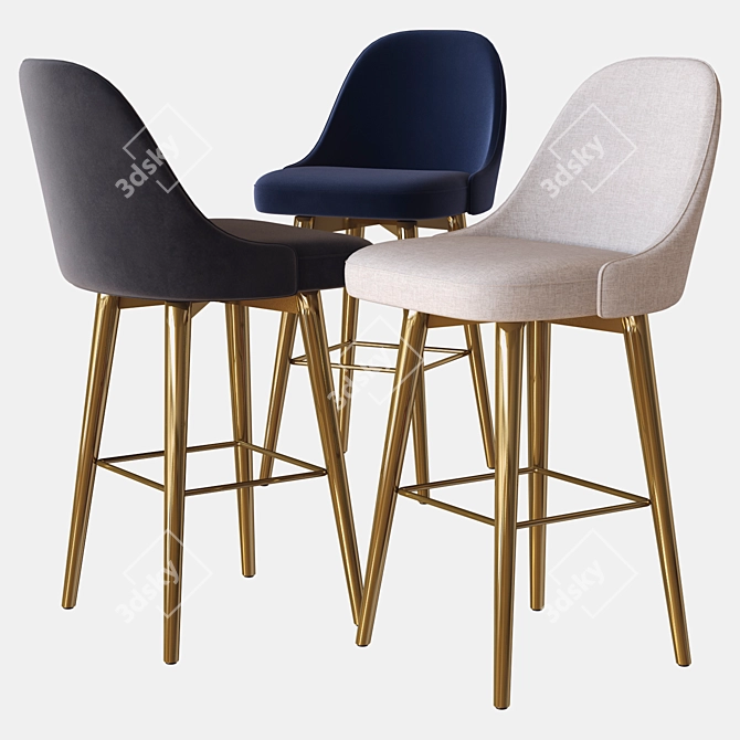 Mid-Century West Elm Stool 3D model image 1