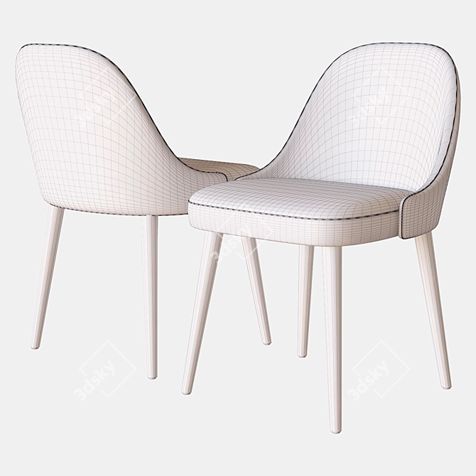 West Elm Mid-Century Chair 3D model image 3