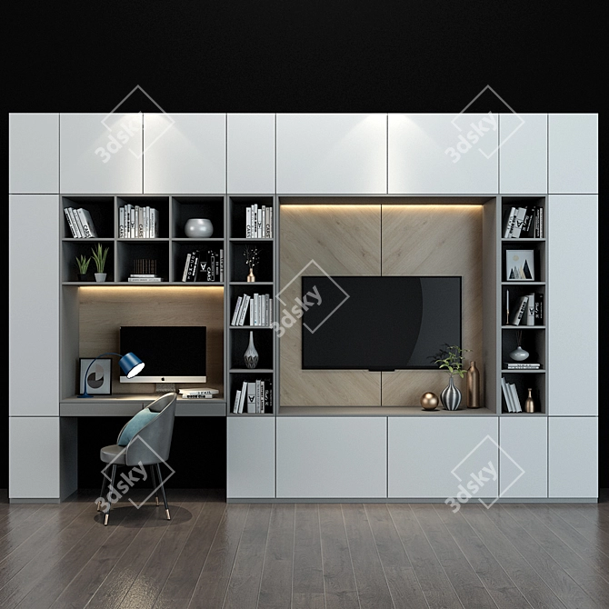 Minimalistic TV Shelf 57 3D model image 1