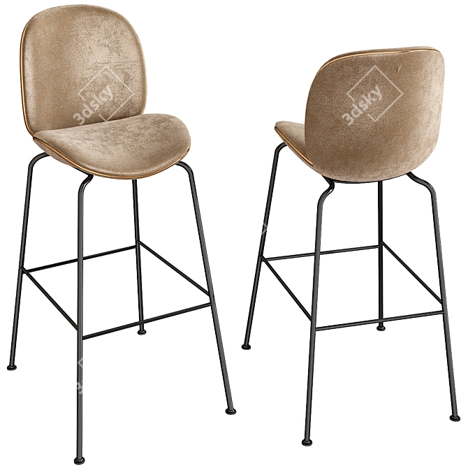 Elegant and Stylish Gubi Beetle Bar Chair 3D model image 1