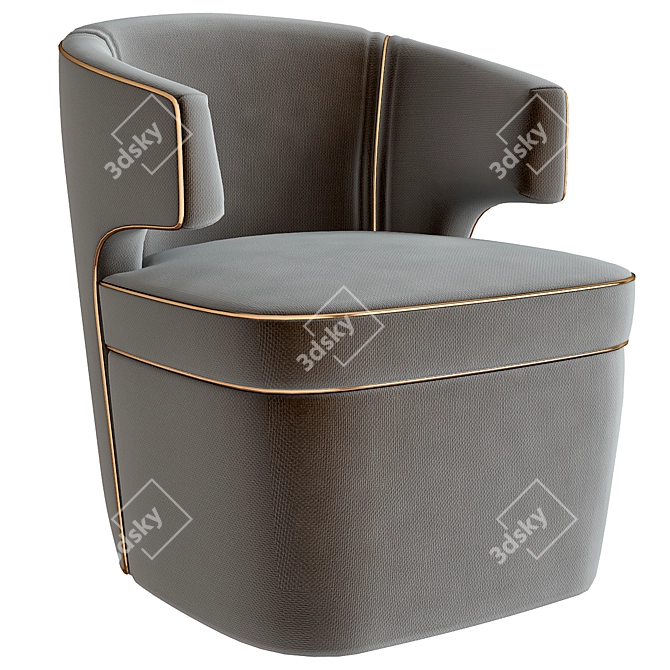 Cary Club Chair: Luxury Seating 3D model image 1