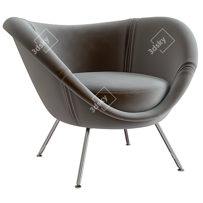 Elegant Gio Ponti Armchairs 3D model image 1