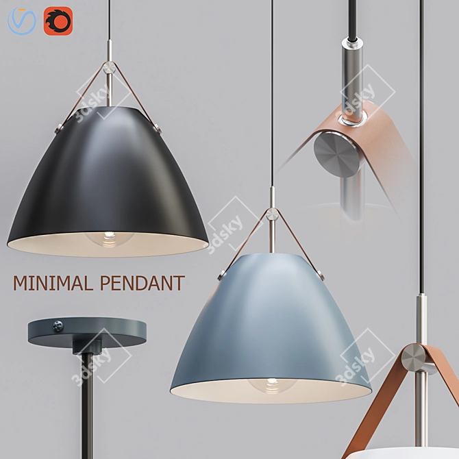 Sleek OPI Pendant Light 3D model image 1