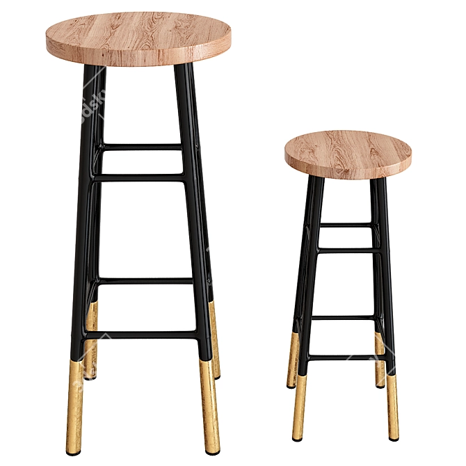 Stylish Emery Counter Stools 3D model image 1